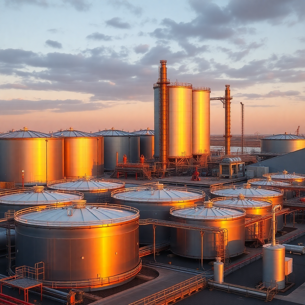 Modern industrial oil facility