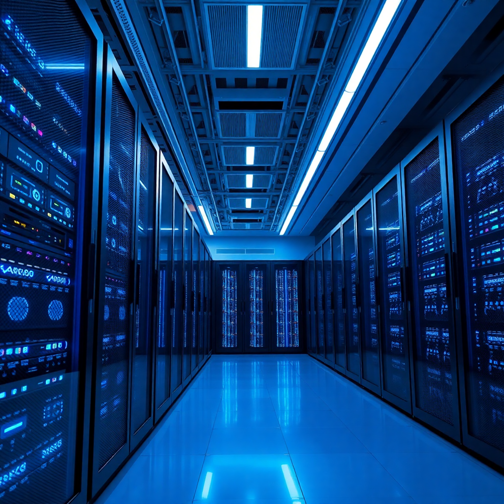 Modern data center server room