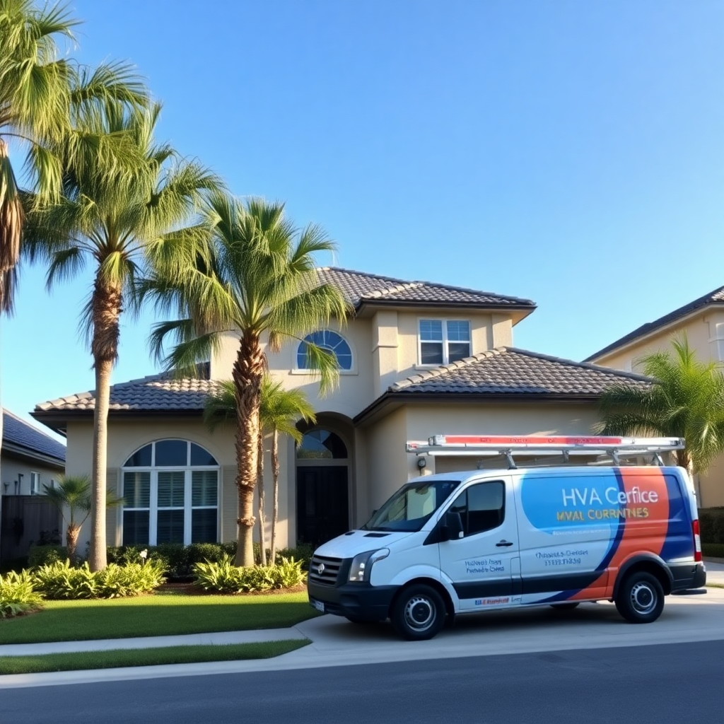 Florida home exterior and service truck