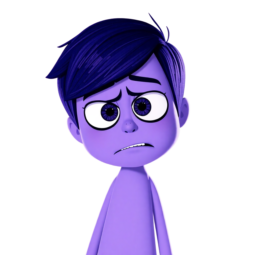 Inside Out Fear character purple nervous worried anxious