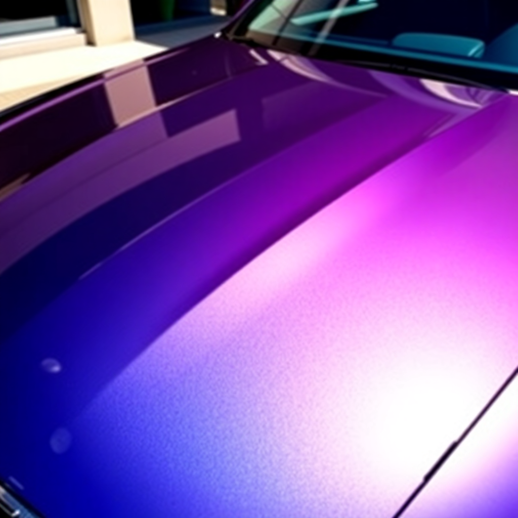 luxury car with ceramic coating gleaming in sunlight