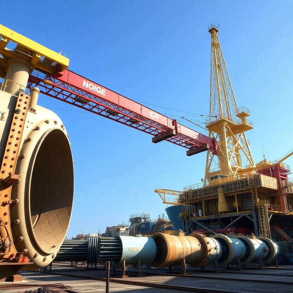 nuclear power plant and renewable energy facility with advanced piping, industrial photography