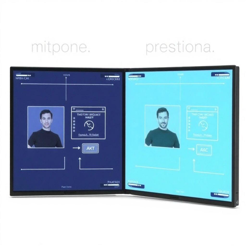 comparison of digital and physical verification methods, modern technology vs traditional approach, split screen