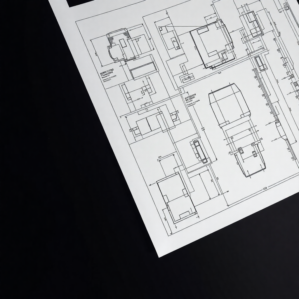 Technical engineering drawing