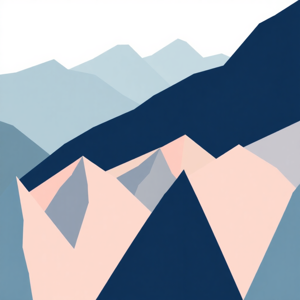 minimalist geometric mountains pastel colors