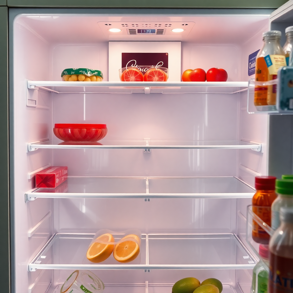 LG refrigerator interior view