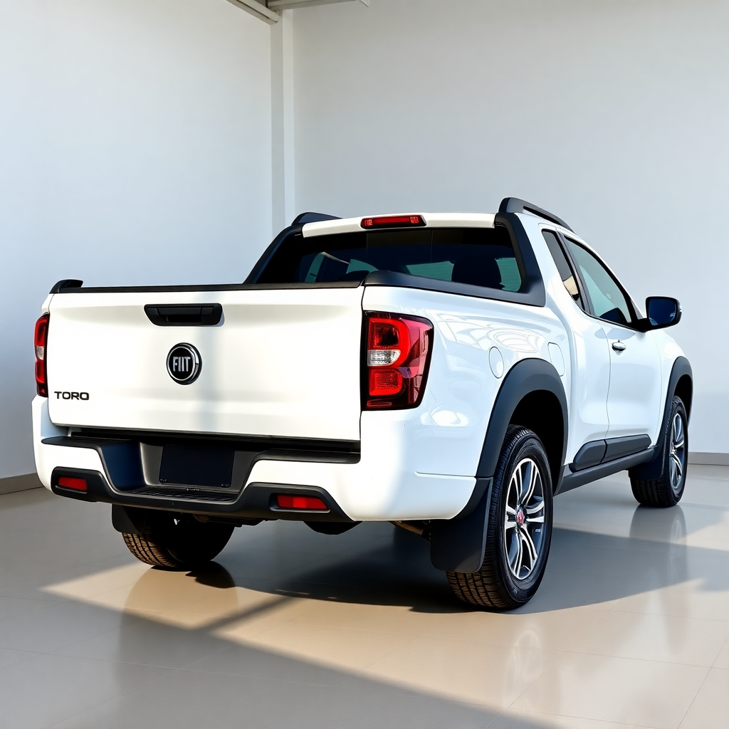 Fiat Toro pickup truck 2022 white, professional car photography, showroom quality