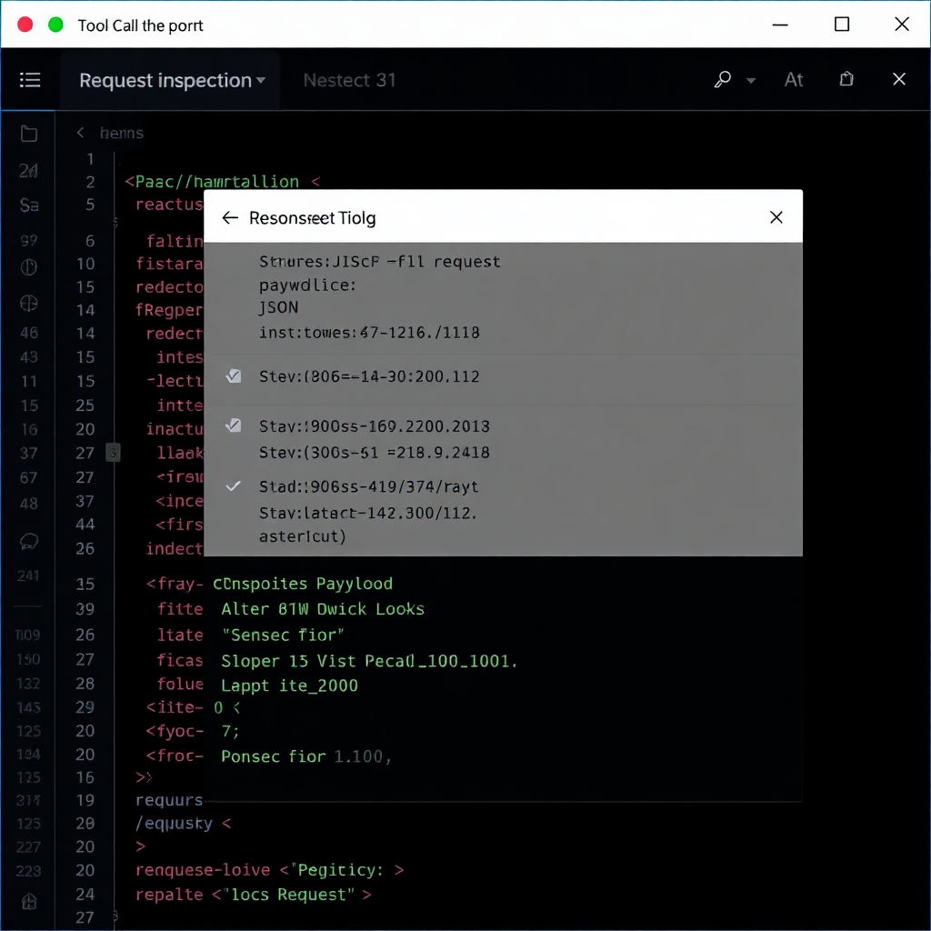 Tool call inspection panel