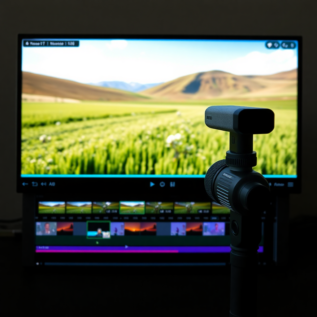 screen recording interface with video capture controls and timeline editor