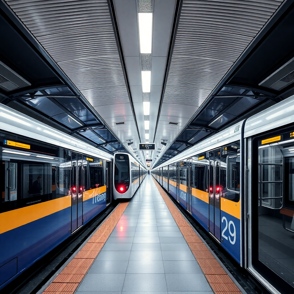 modern commuter transit bus and train public transportation system