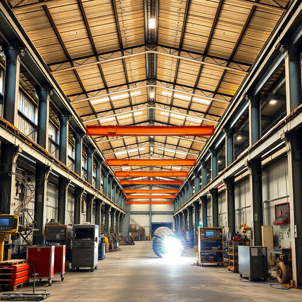 modern industrial steel fabrication facility