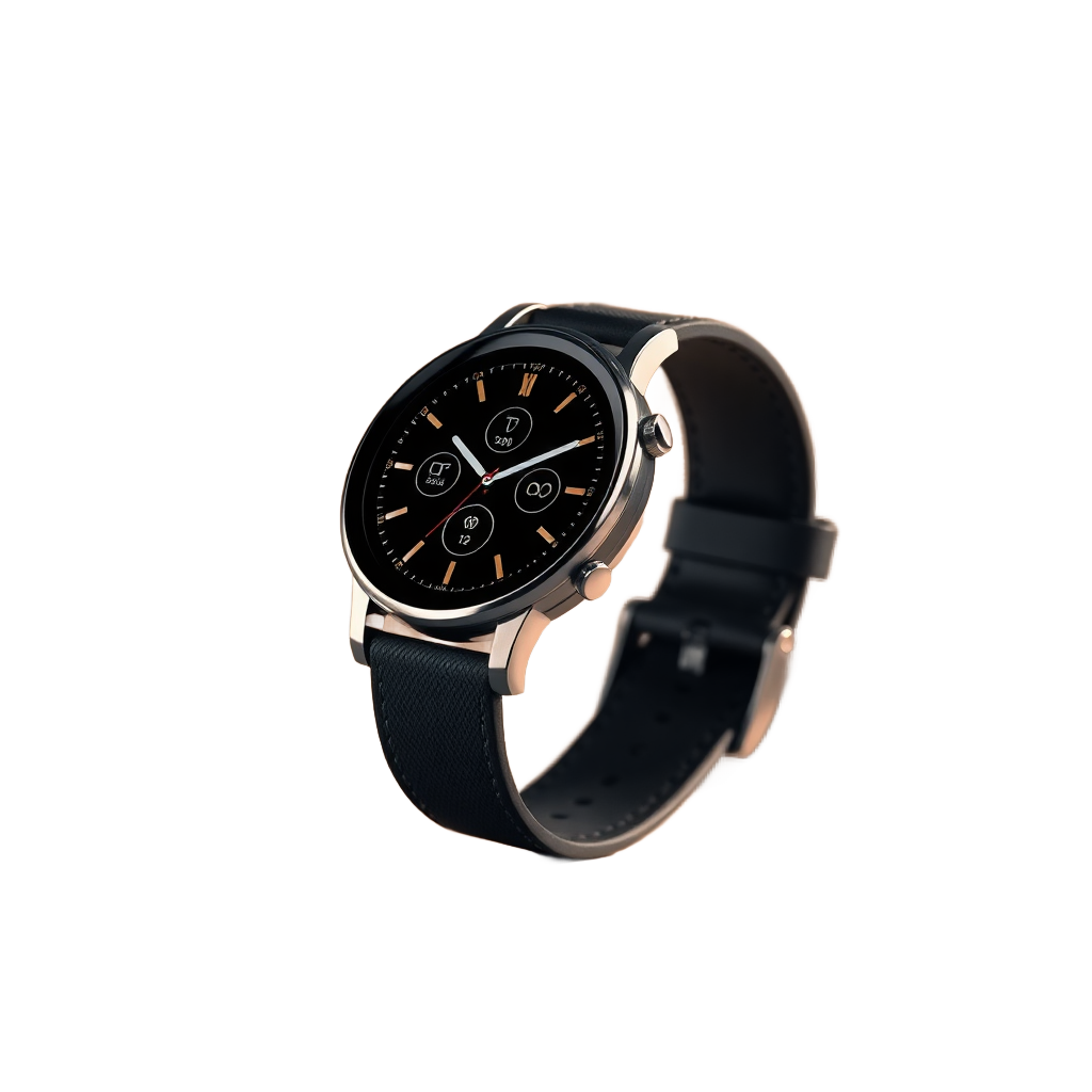 smart watch wearable technology product shot, black, modern