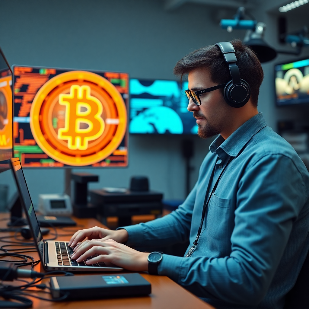 Blockchain developer working with distributed systems