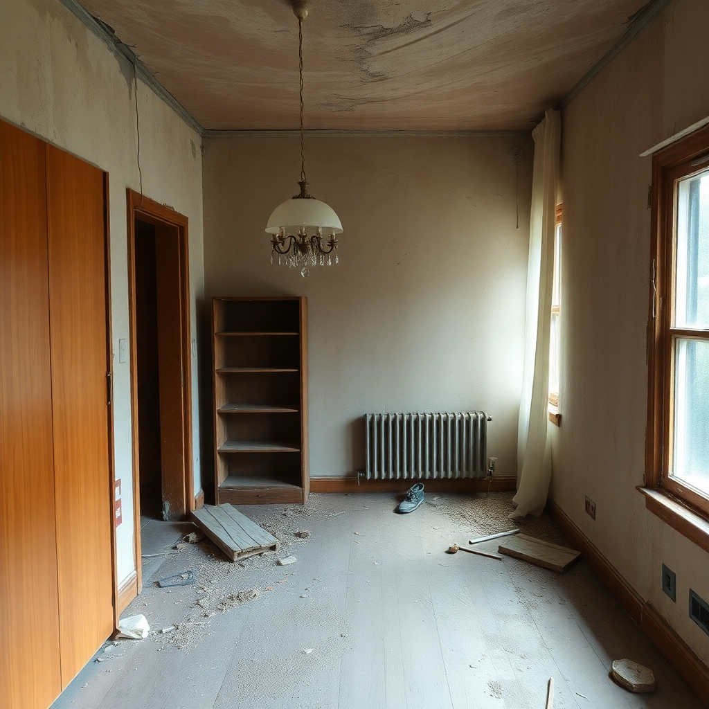 old apartment before renovation, needs repair, real estate