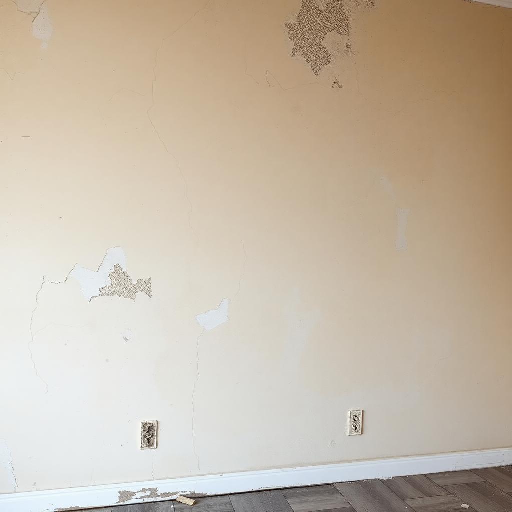 Mur abîmé avant rénovation