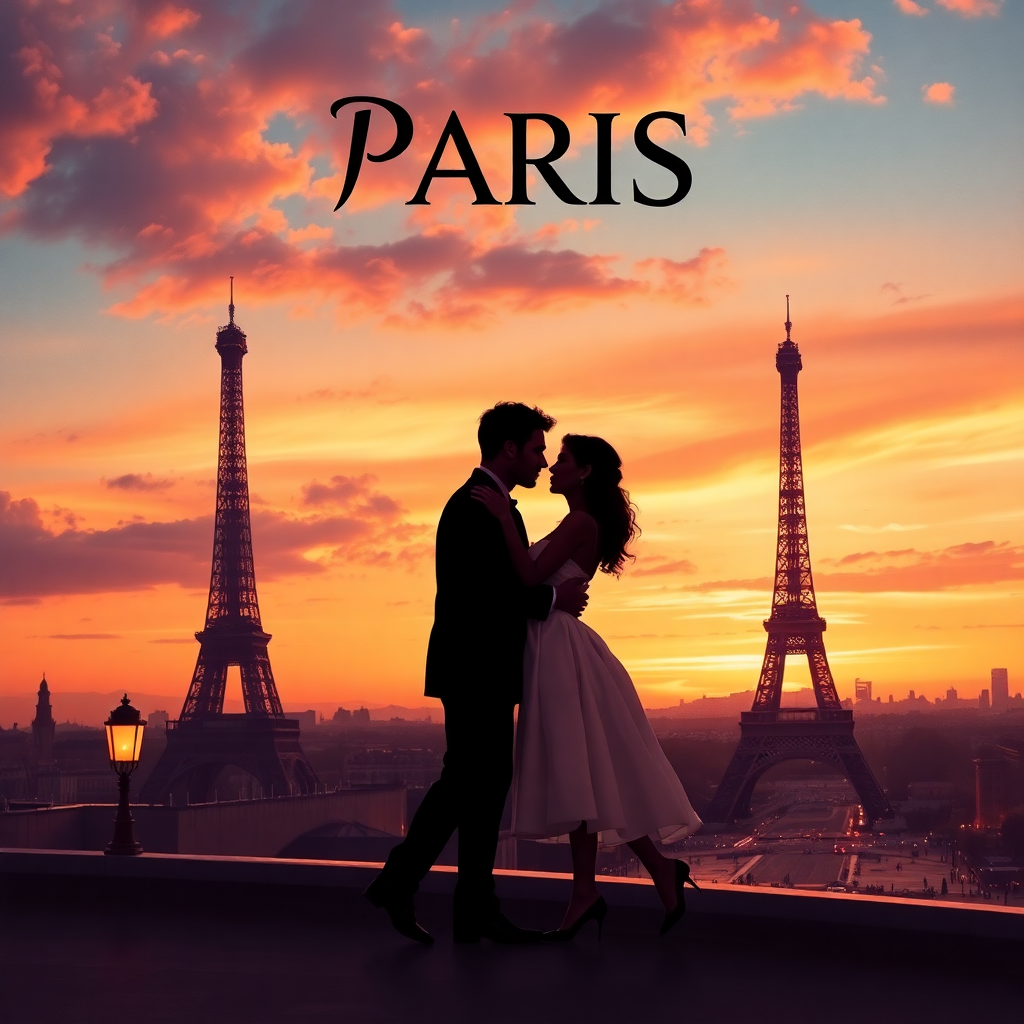 romantic comedy paris sunset movie poster