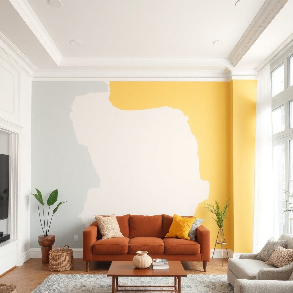 interior painting and wall renovation in living room