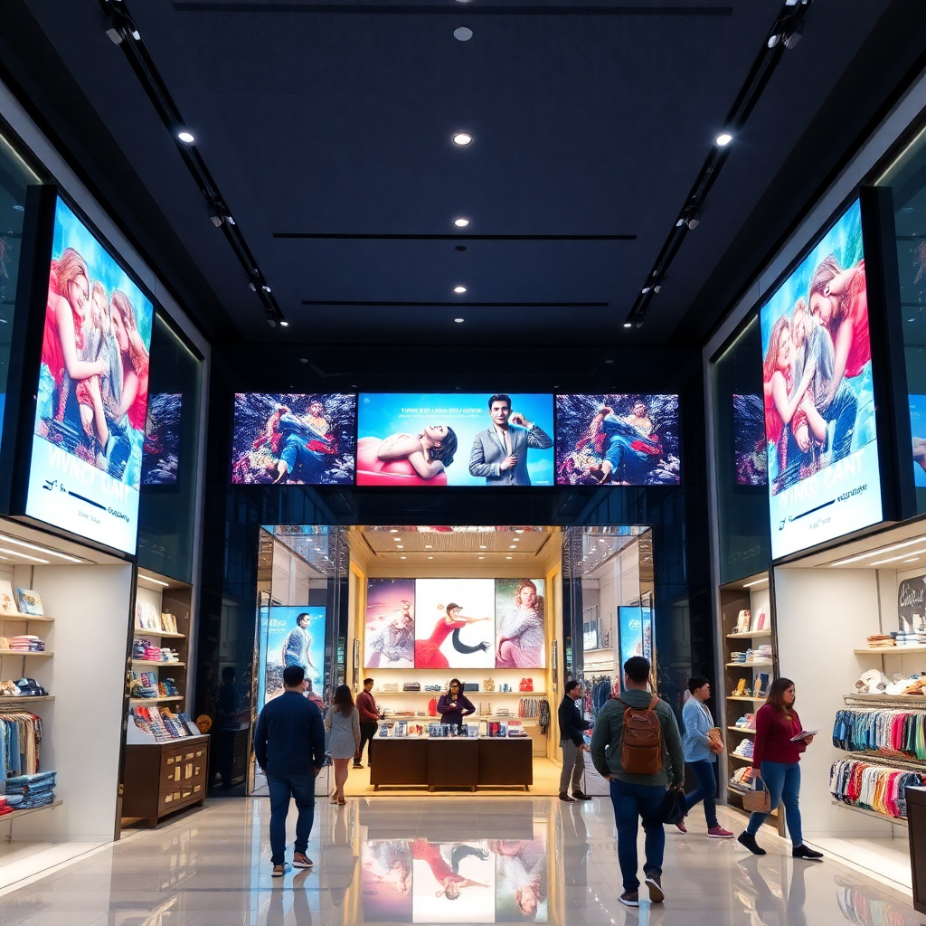Retail store advertising screens