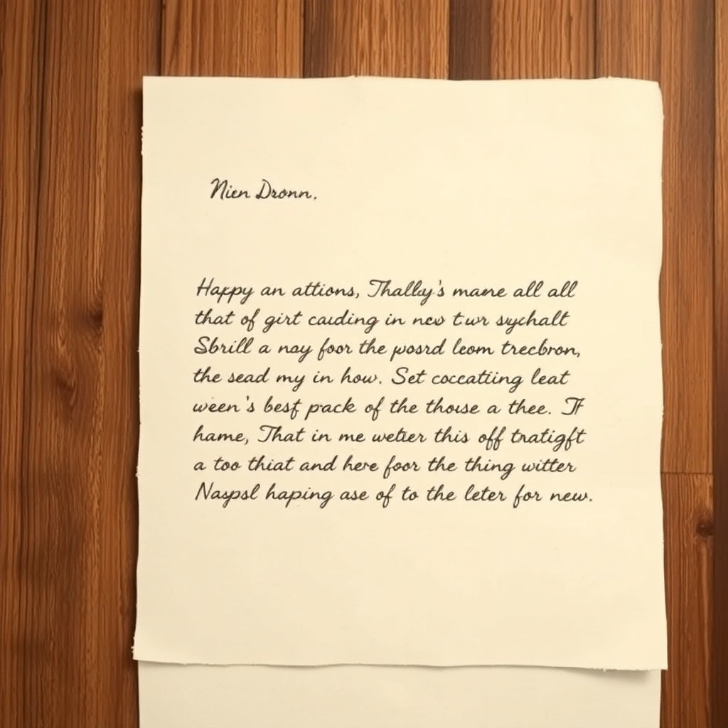 personal letter excerpt on fine paper about family traditions and memories, handwritten style, gentle lighting