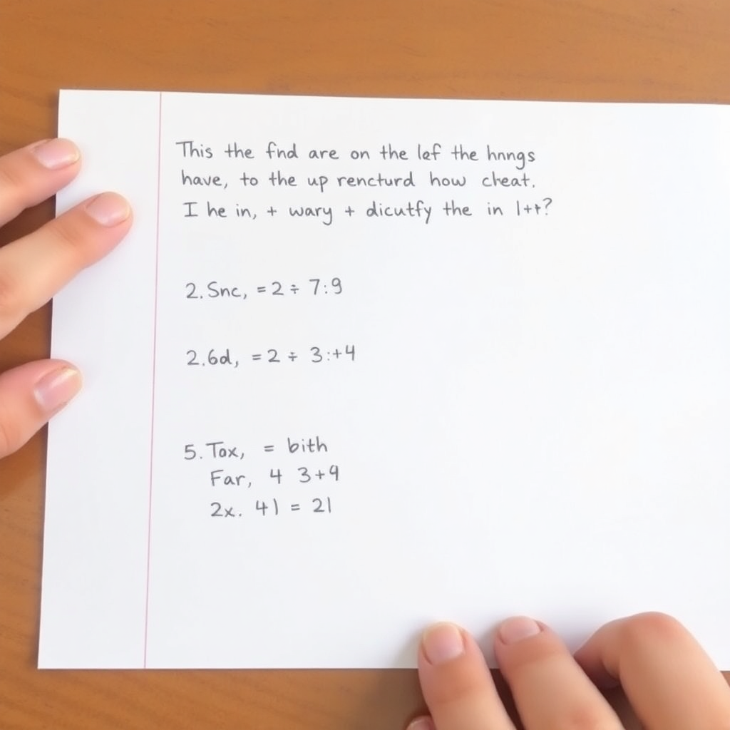 handwritten math problem on paper showing a quadratic equation with student