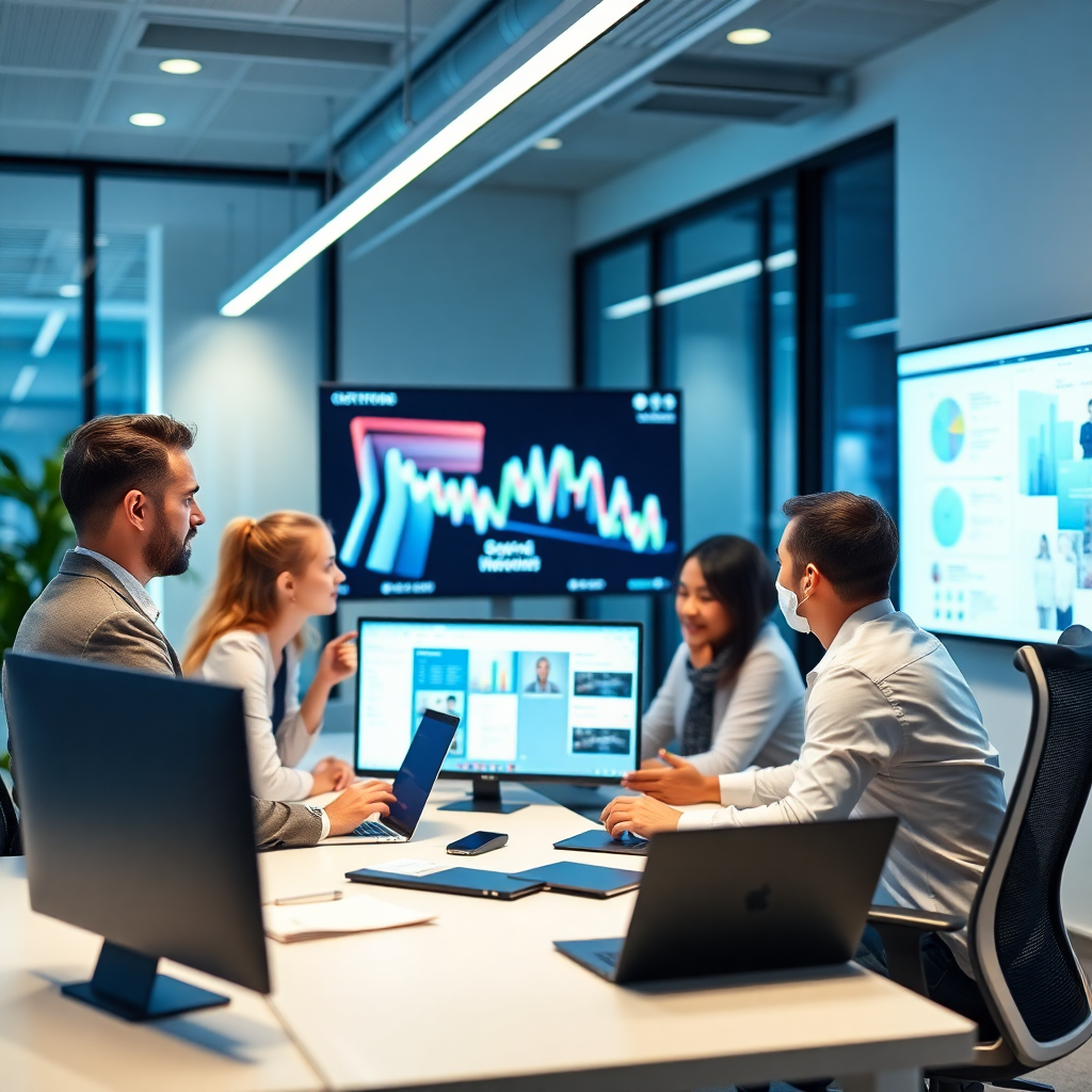 Professional business team collaborating