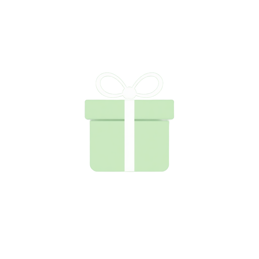 minimalist gift box icon in sage green