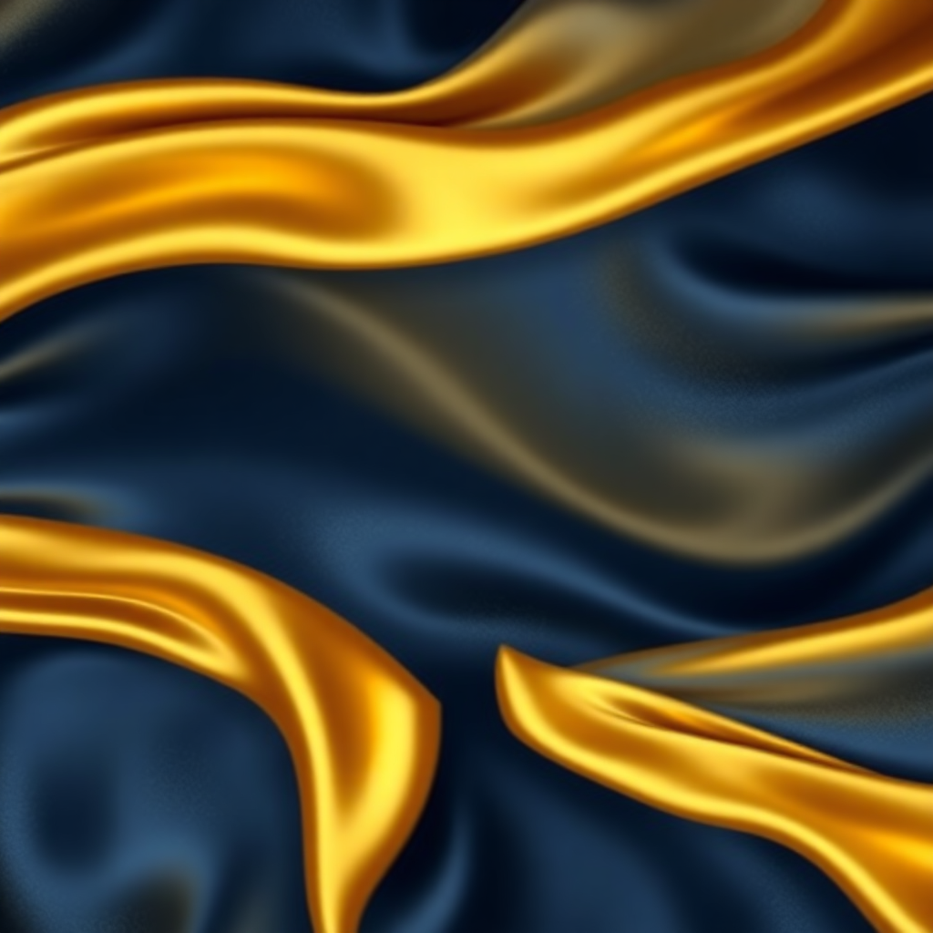 abstract luxury background, silk textures, gold and dark blue tones