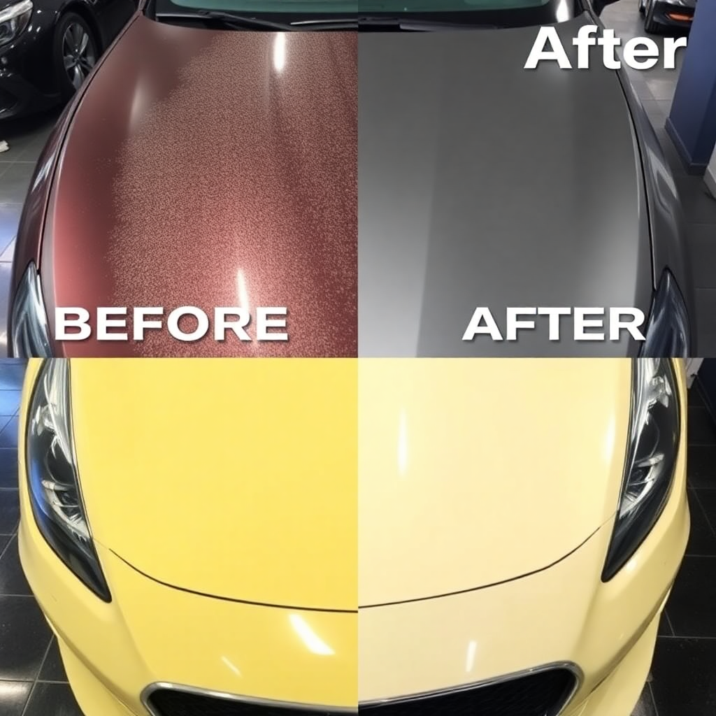 car detailing before and after transformation split image