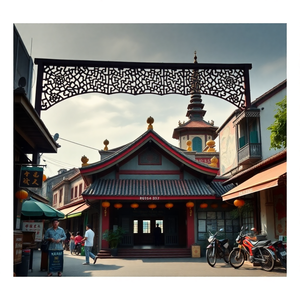 hanoi old quarter with traditional architecture and temples, professional photography