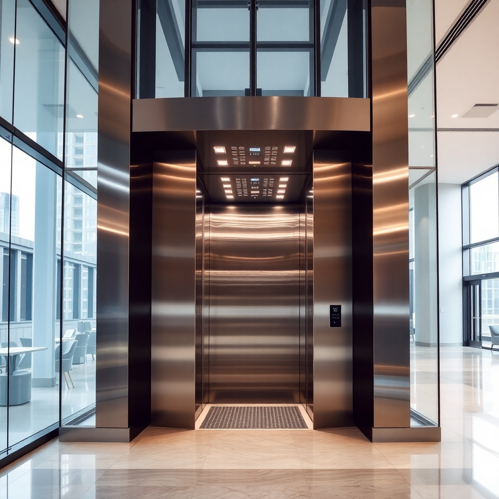Emergency elevator control panel with alarm button and communication system in modern building