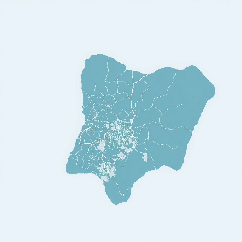 clean modern map view of lagos island nigeria with a subtle blue tint