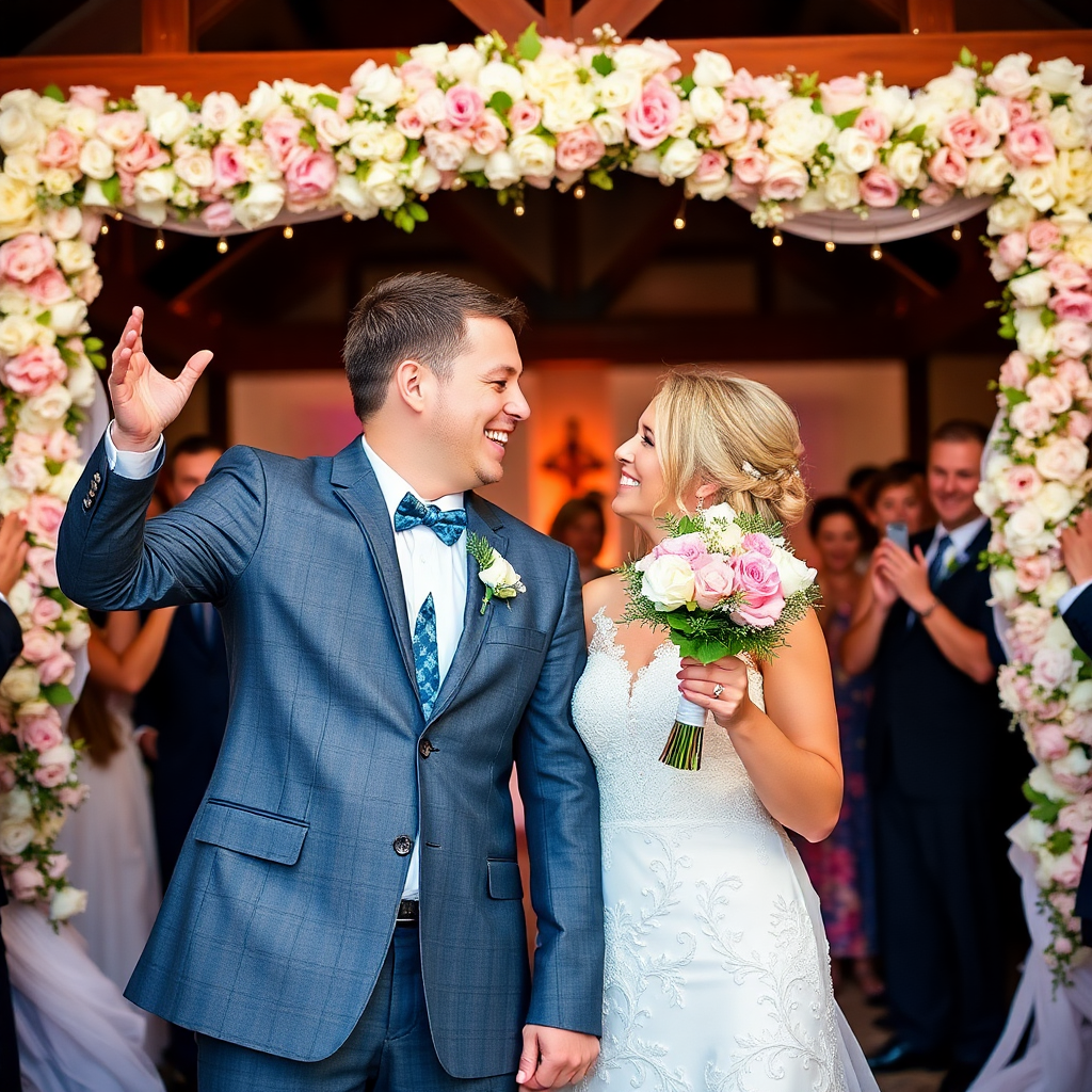 wedding celebration with flowers
