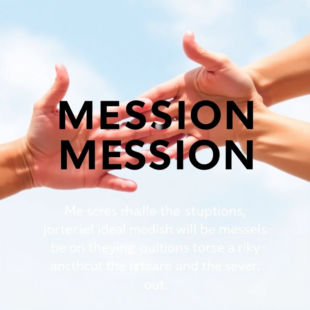 mission statement visual, hands reaching out in support