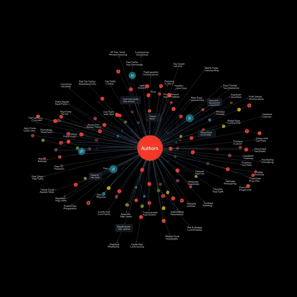 scientific journal peer review conflict of interest network graph visualization showing connections between authors reviewers and editors, professional UI, data visualization