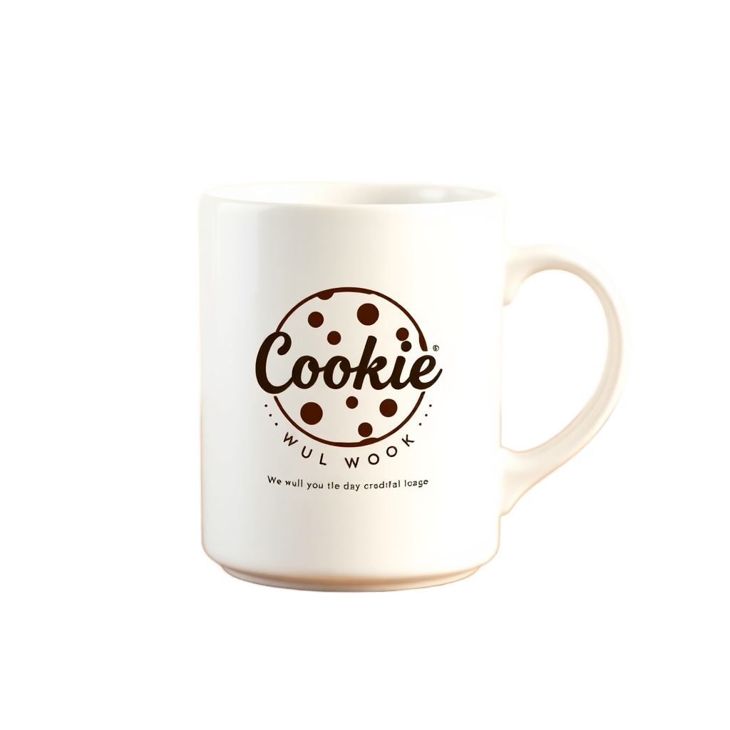 premium ceramic milk mug with cookie brand logo