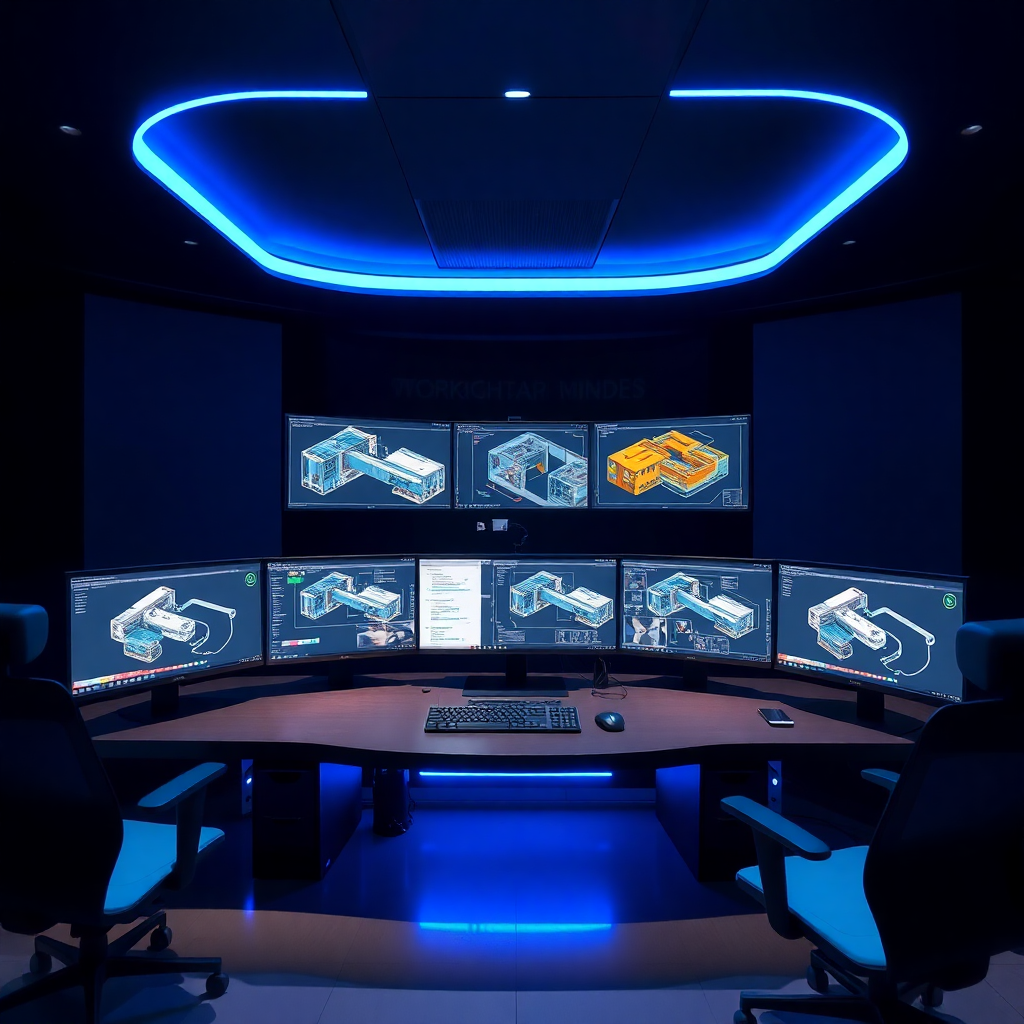 Futuristic CAD workstation