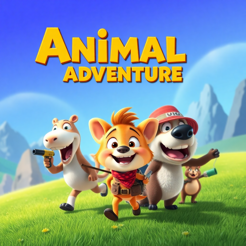 animated cute animal adventure movie poster