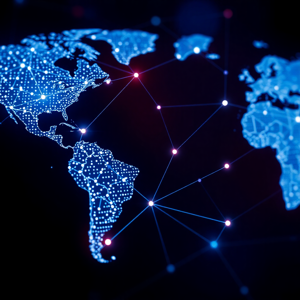 global network connection with digital technology