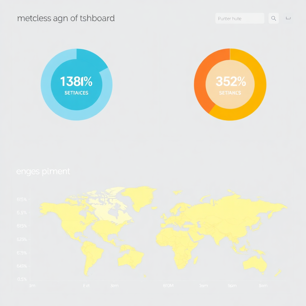 media campaign dashboard showing audience targeting and engagement metrics with geographic visualization