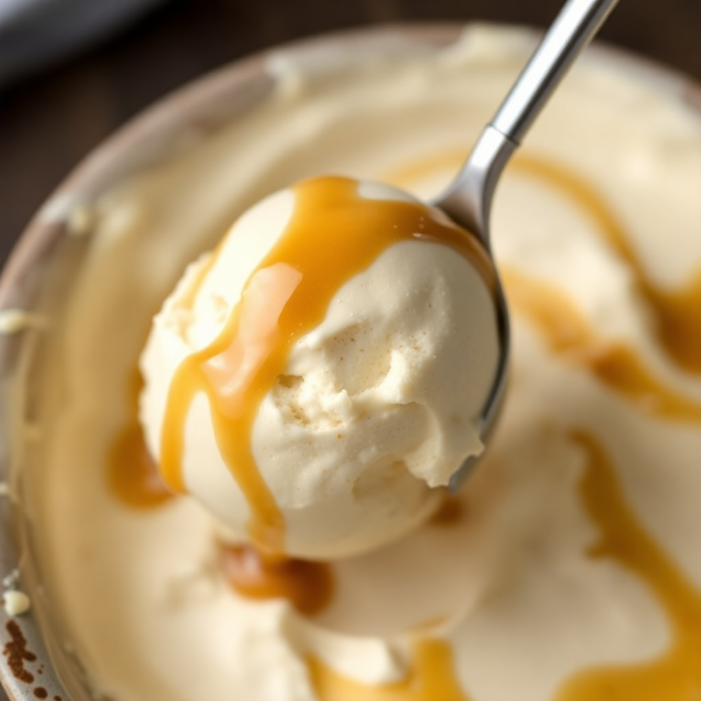salted caramel ice cream scoop