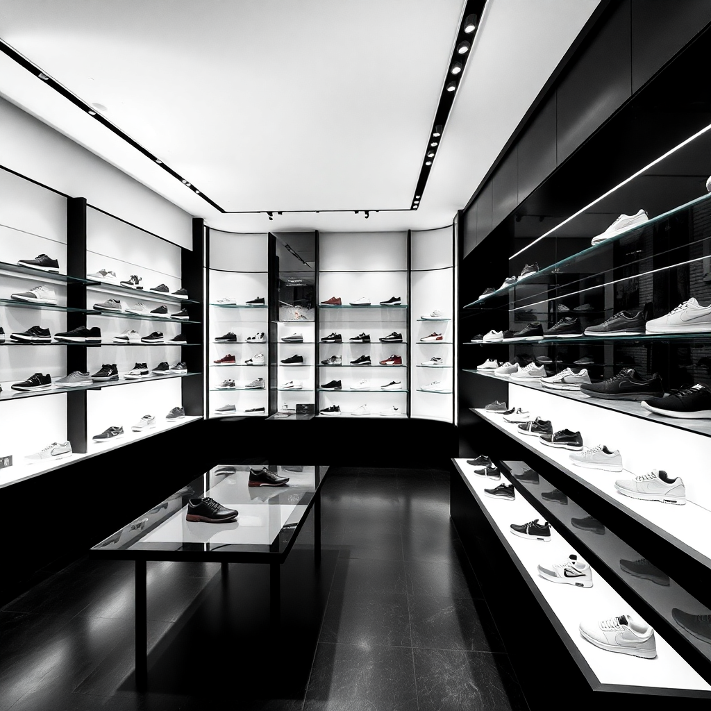 Modern shoe store interior