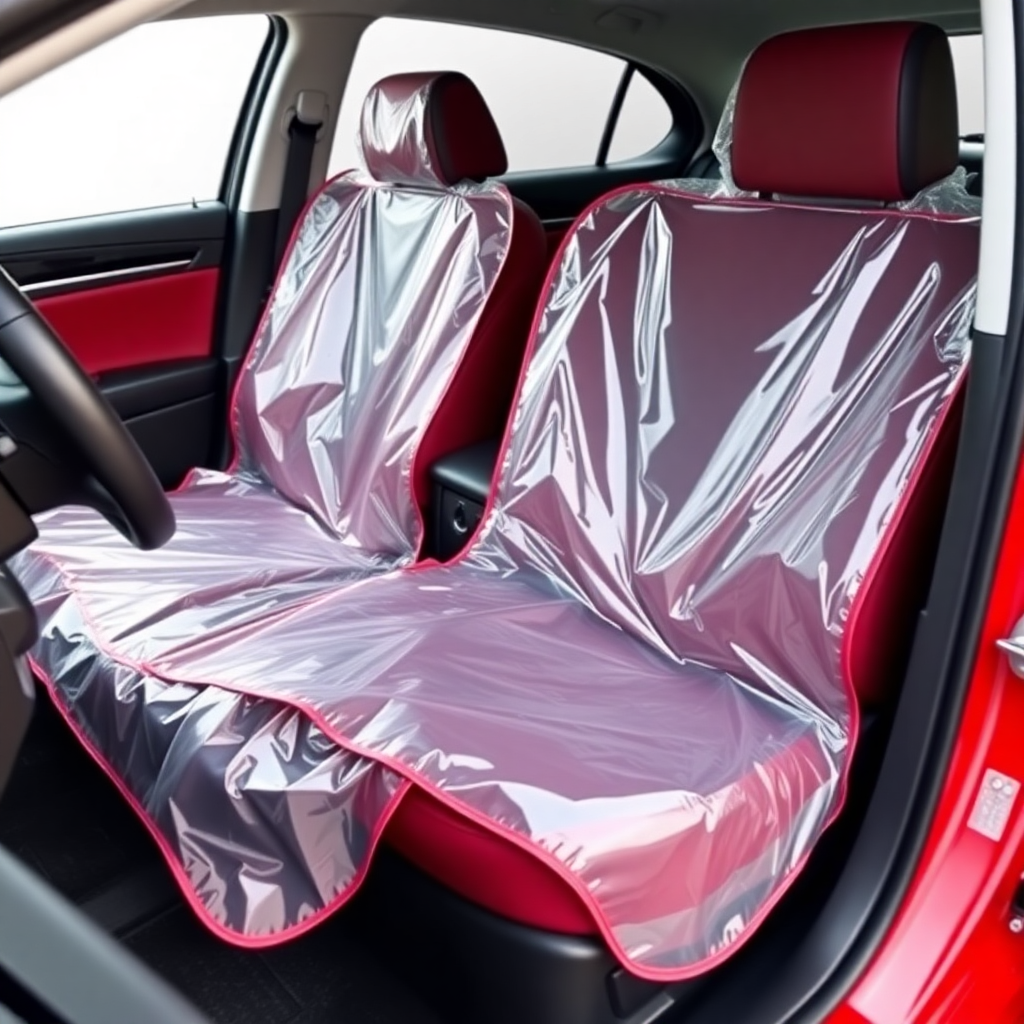 clear plastic car wash mats, HDPE protective seat covers for automotive use, disposable car interior protection