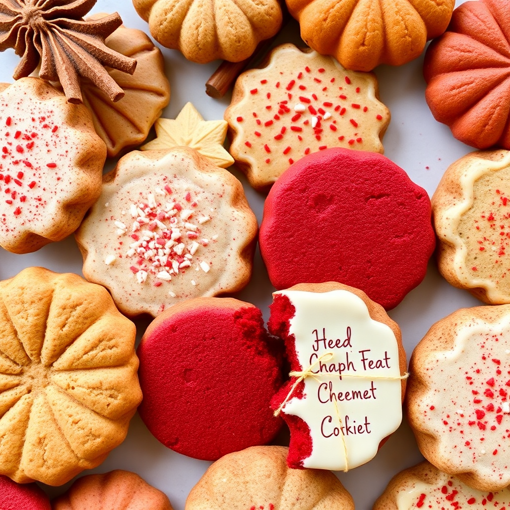 seasonal pumpkin spice and red velvet cookies assortment