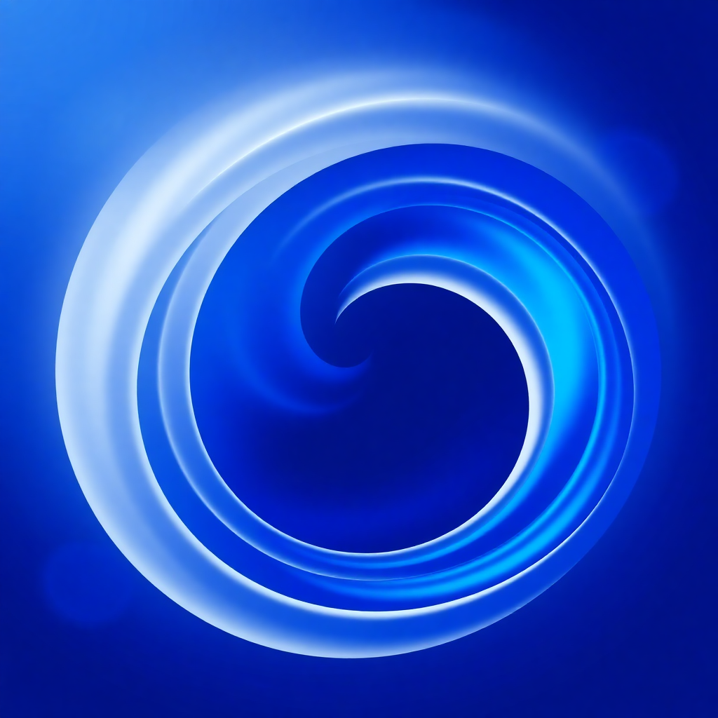 abstract blue and white swirling geometric background, minimalist, tech theme