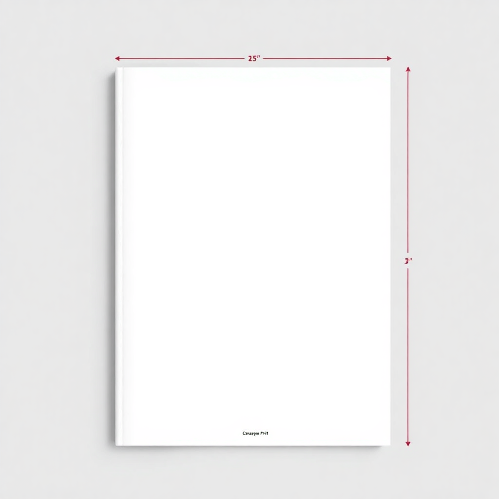 A technical print preview of a catalog cover, showing crop marks, bleed areas, and CMYK color bars on the edges, minimalist, high contrast
