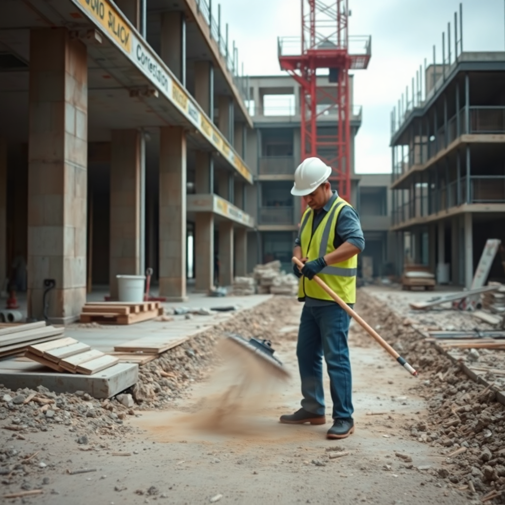 Construction cleanup cleaning service.