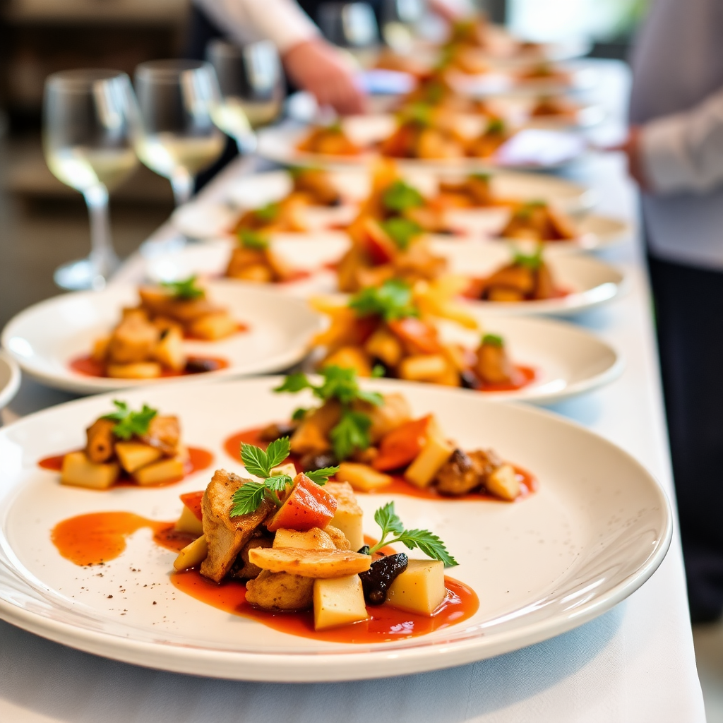 luxury wedding catering gourmet dishes plating