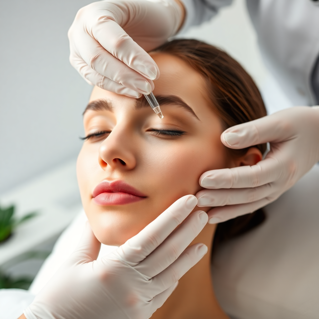 Soin du visage par une professionnelle en médecine esthétique