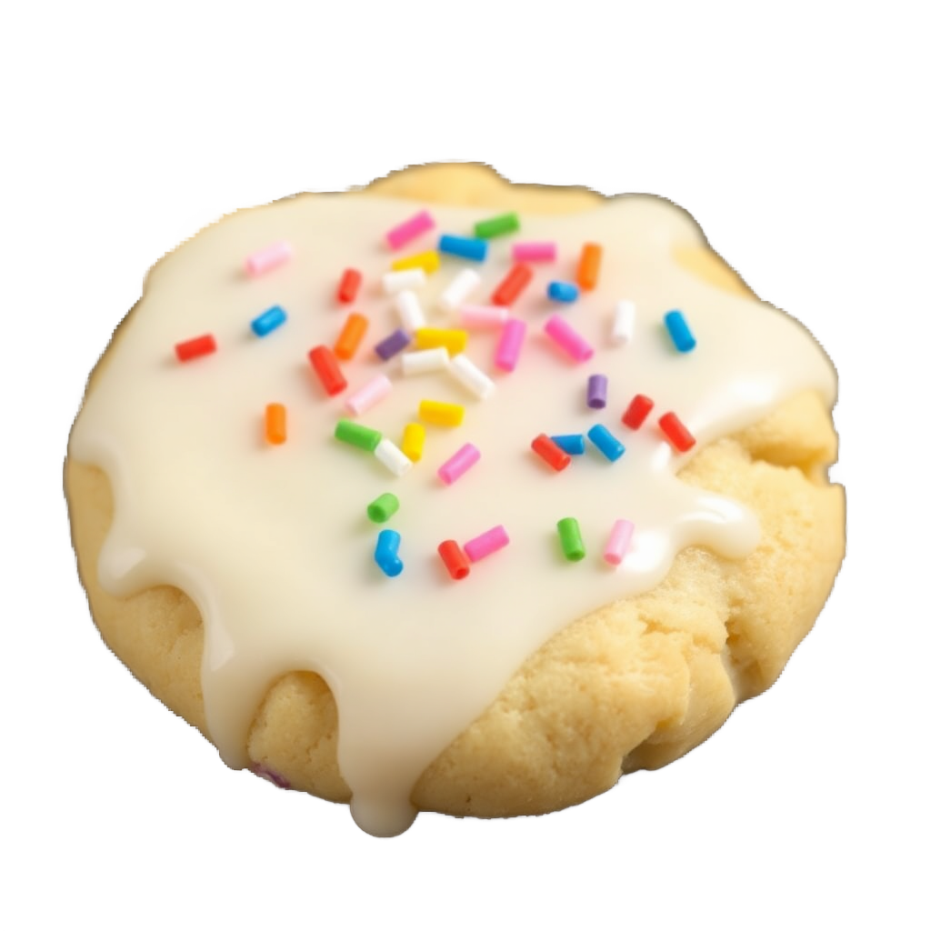 birthday cake cookie with sprinkles and white chocolate