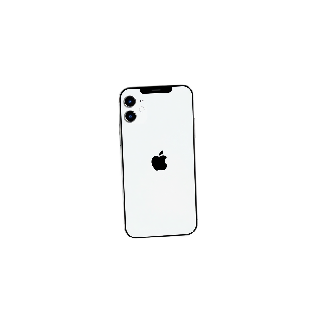 iPhone 12 smartphone product shot on white background, modern, clean